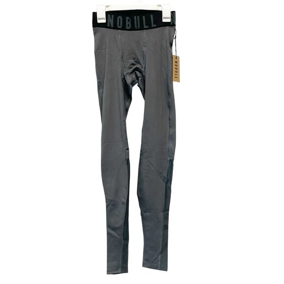 NoBull Men's Compression Athletic Ankle Length Tights Charcoal Gray Size S - Picture 1 of 5